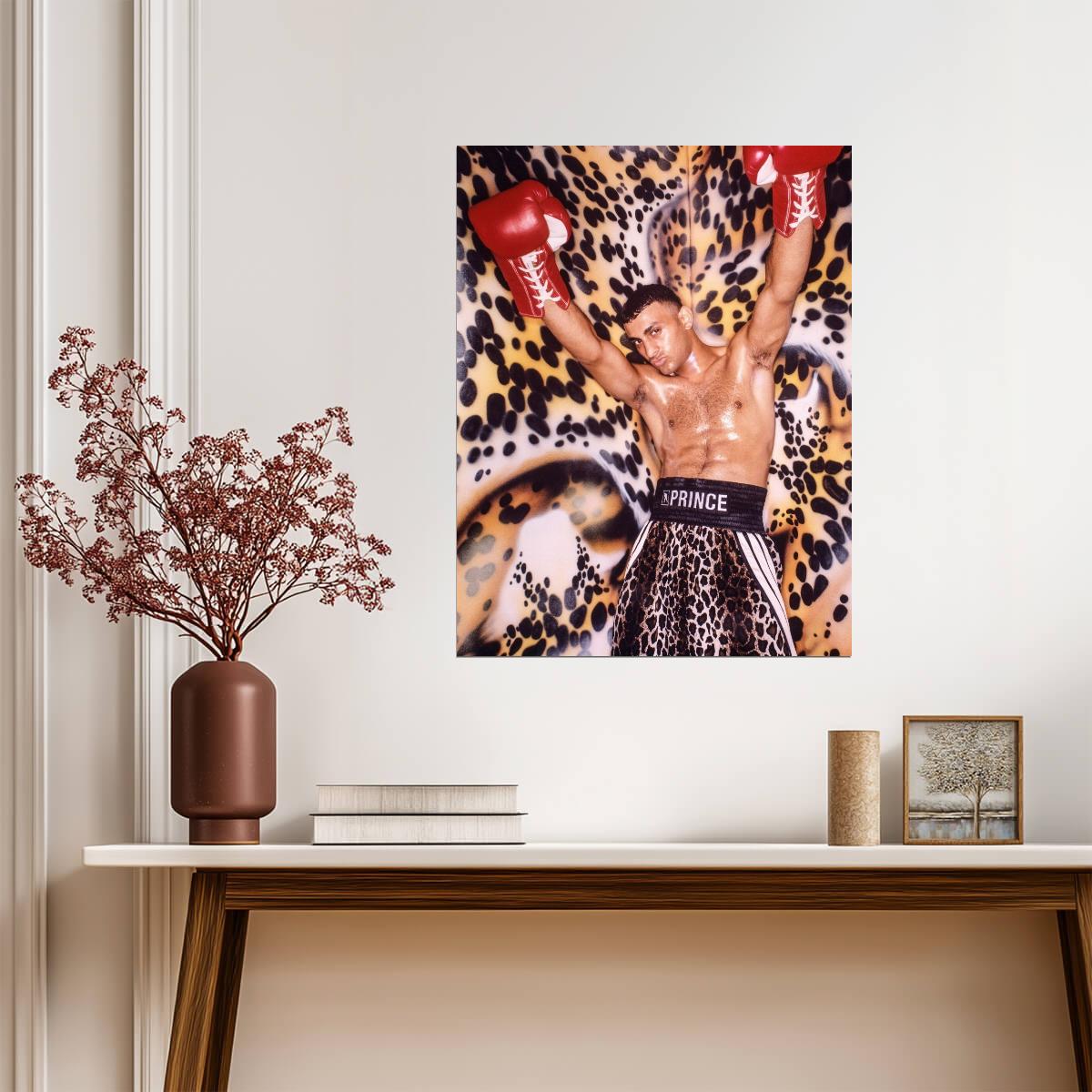 Prince Naseem Hamed Leopard Print | Boxing Fashion Poster | Sports Legend Wall Art - Sports Poster