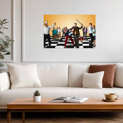 The Office US Chess Battle | Cast on Chessboard Key Art | Funny TV Show Poster - Movies & TV Poster