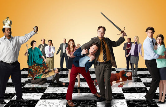 The Office US Chess Battle | Cast on Chessboard Key Art | Funny TV Show Poster - Movies & TV Poster