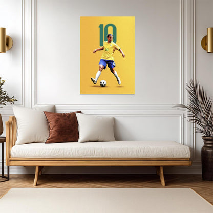 Ronaldinho Brazil 10 | Stylized Soccer Poster | Sports Art Print - Sports Poster