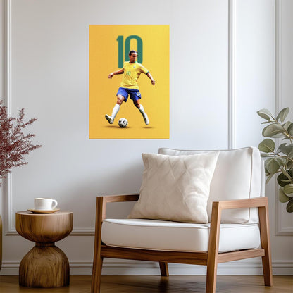 Ronaldinho Brazil 10 | Stylized Soccer Poster | Sports Art Print - Sports Poster