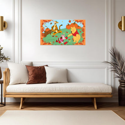 Winnie the Pooh & Friends | Autumn Pumpkin Patch Art | Nursery Decor Poster - Movies & TV Poster
