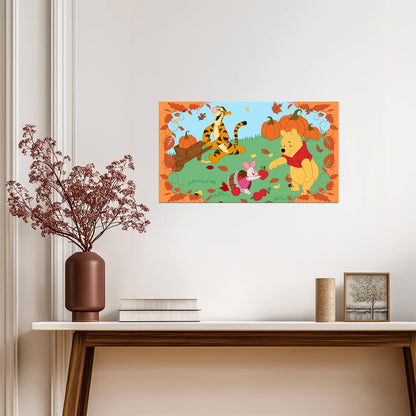 Winnie the Pooh & Friends | Autumn Pumpkin Patch Art | Nursery Decor Poster - Movies & TV Poster