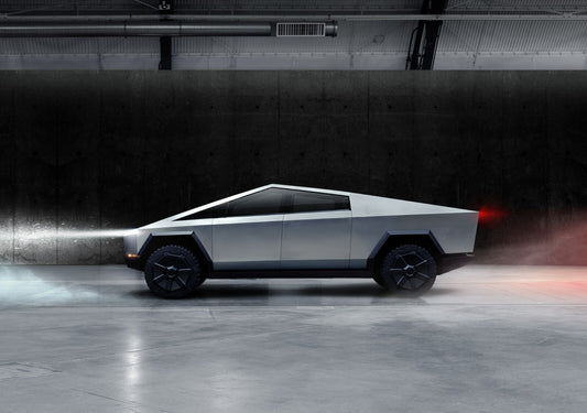 Tesla Cybertruck Side Profile | Futuristic Electric Truck Poster | Industrial Sci-Fi Automotive Art - Cars Poster