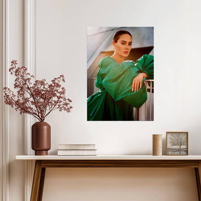 Adele Green Dress | Pop Poster | British Icon Print - Music Poster