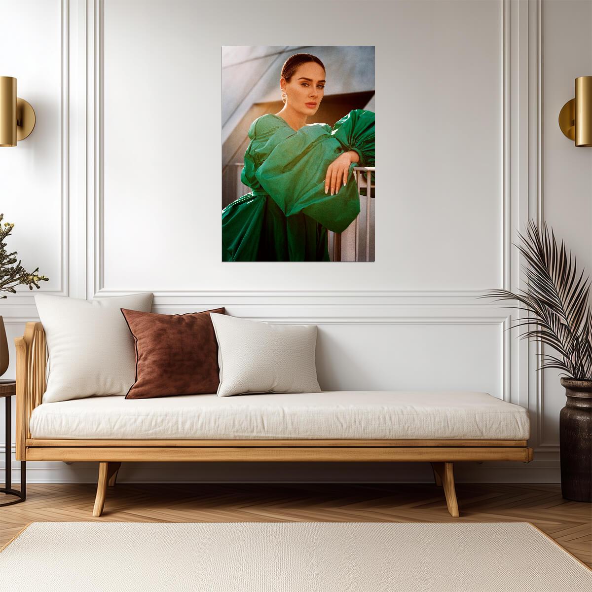 Adele Green Dress | Pop Poster | British Icon Print - Music Poster