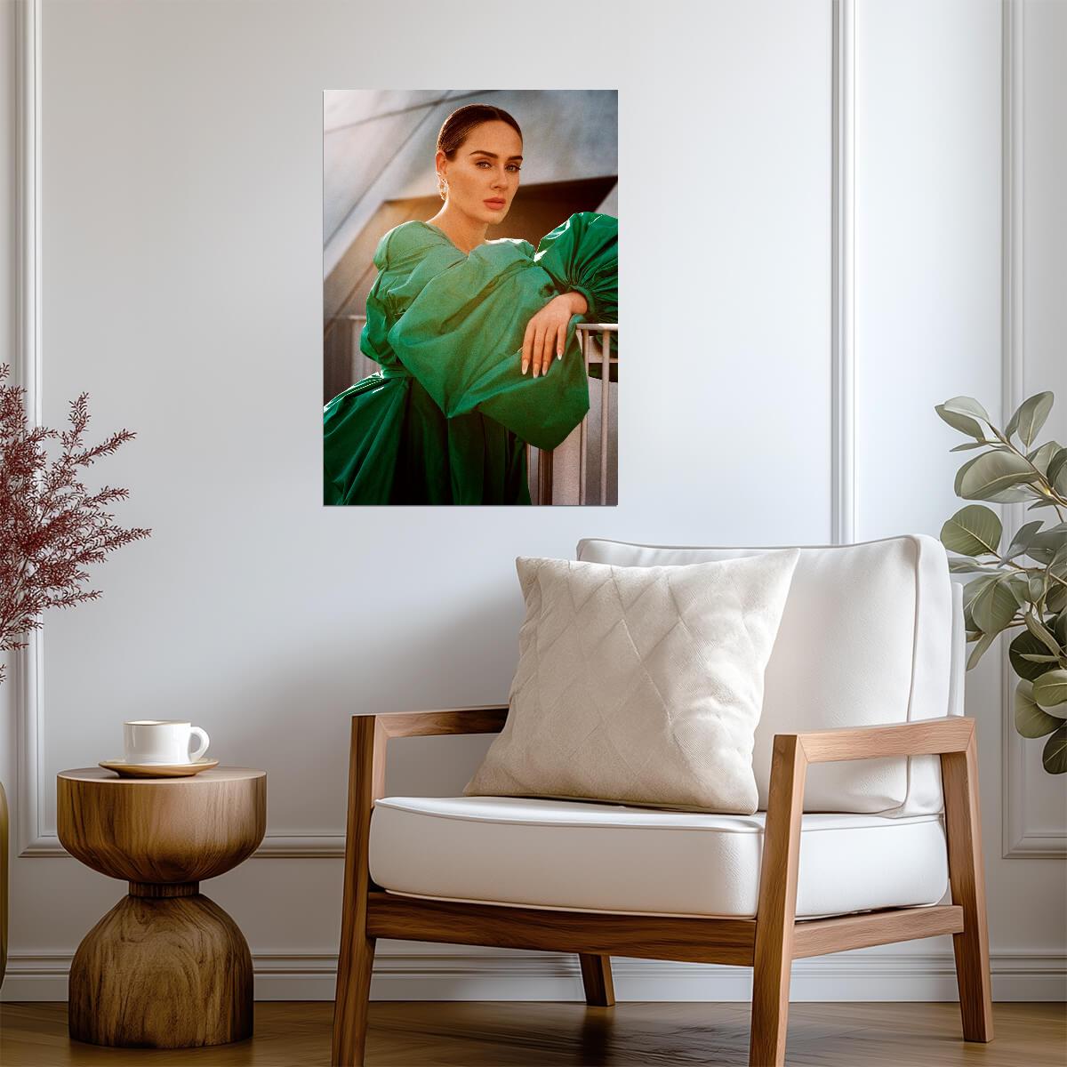 Adele Green Dress | Pop Poster | British Icon Print - Music Poster
