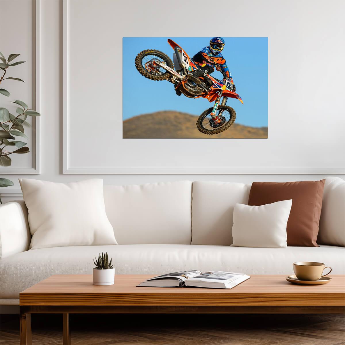 Motocross Action Poster | Dirt Bike Jump Photography - Cars Poster