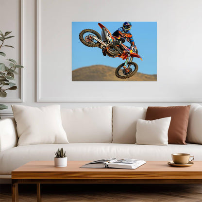 Motocross Action Poster | Dirt Bike Jump Photography - Cars Poster