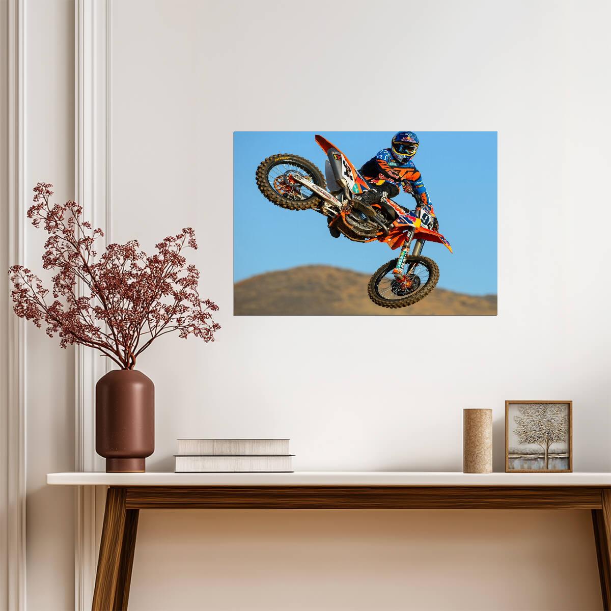 Motocross Action Poster | Dirt Bike Jump Photography - Cars Poster