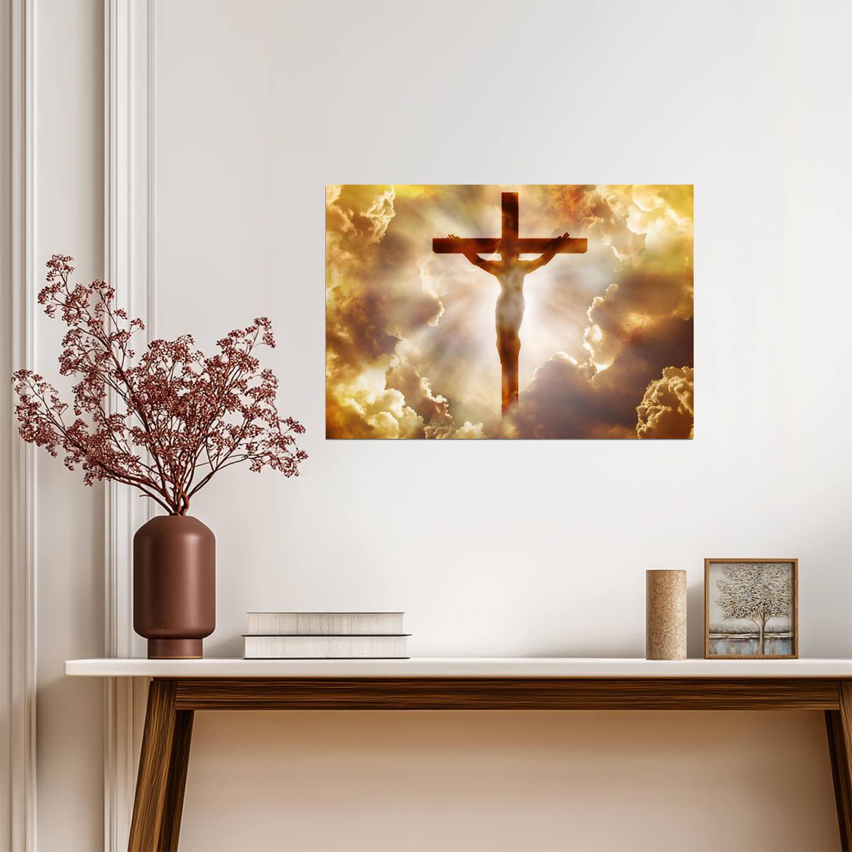 Jesus Christ on the Cross | Crucifixion Poster | Religious Christian Wall Art - Graphic & Art Poster