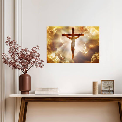 Jesus Christ on the Cross | Crucifixion Poster | Religious Christian Wall Art - Graphic & Art Poster