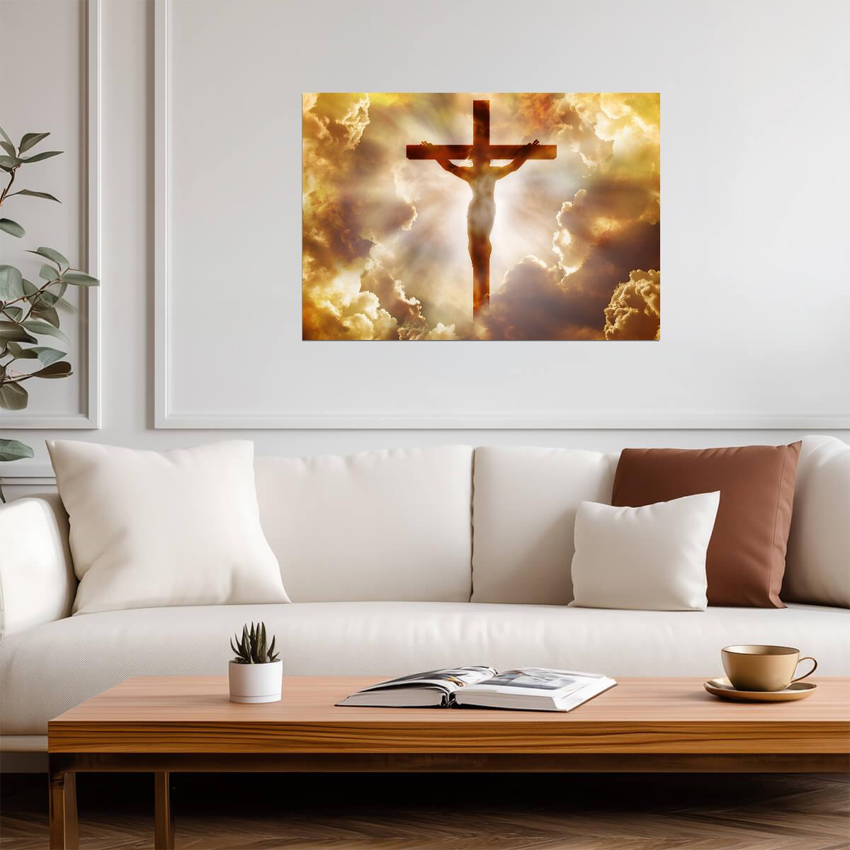 Jesus Christ on the Cross | Crucifixion Poster | Religious Christian Wall Art - Graphic & Art Poster
