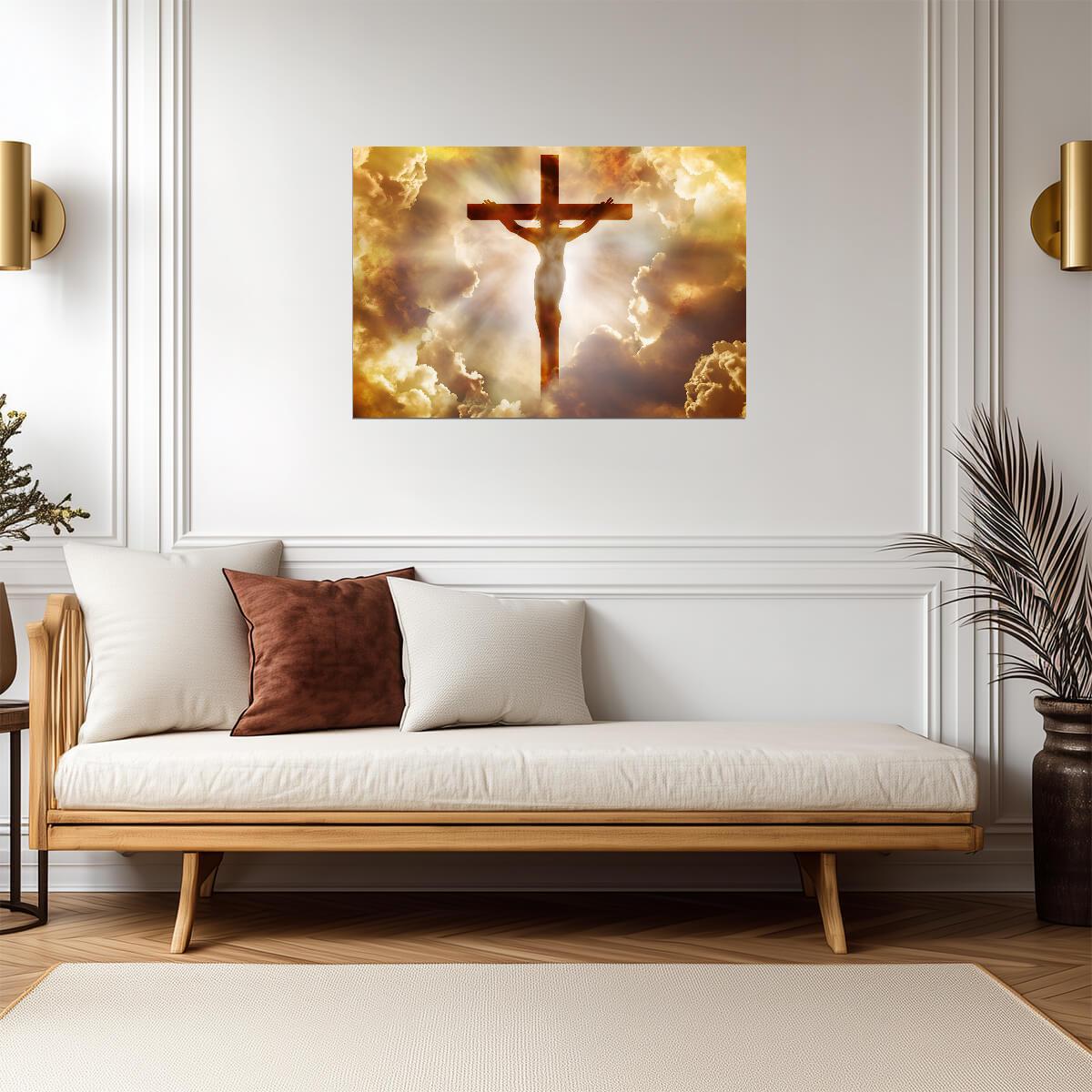 Jesus Christ on the Cross | Crucifixion Poster | Religious Christian Wall Art - Graphic & Art Poster