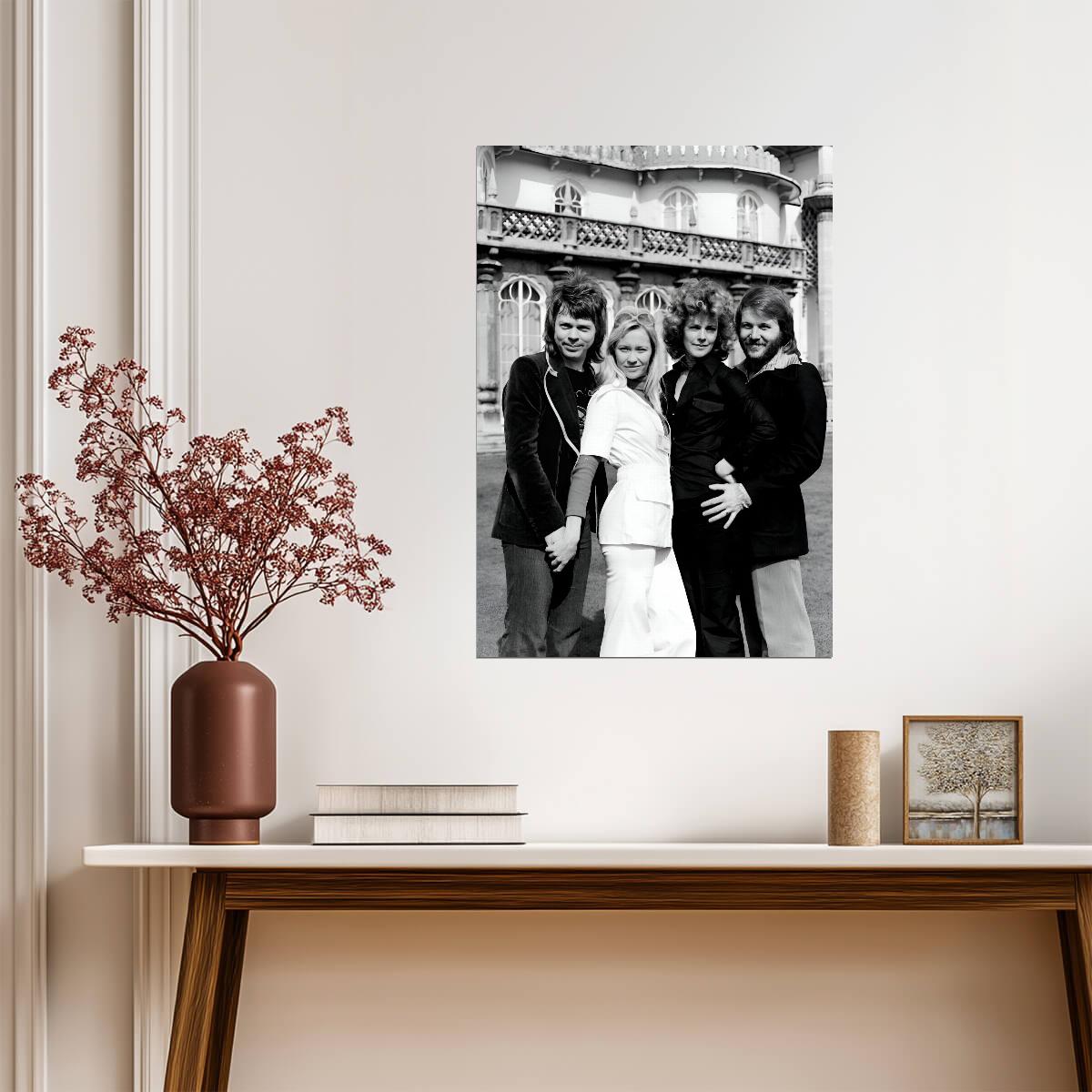 Abba Black and White | Music Poster | 70s Pop Group Photo - Music Poster