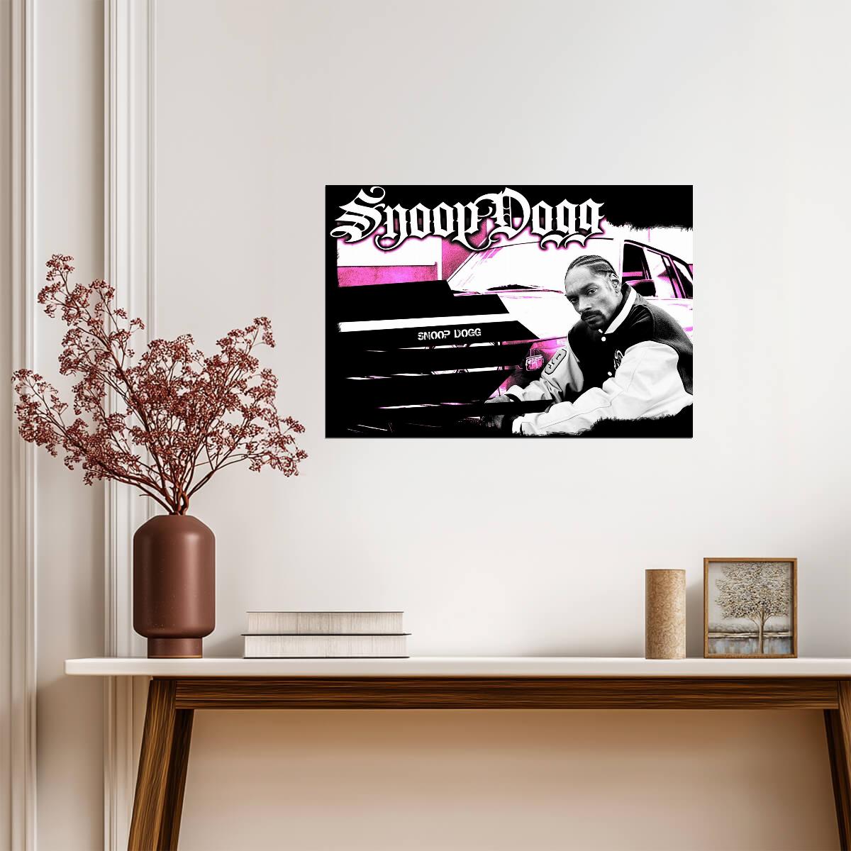 Snoop Dogg 90s Style | Black and White Hip Hop Portrait | Rap Legend Poster - Music Poster