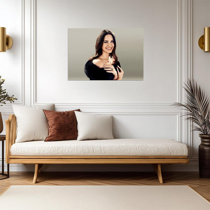 Lana Del Rey Smiling Portrait | Black Top Poster | Music Star Wall Art - Music Poster