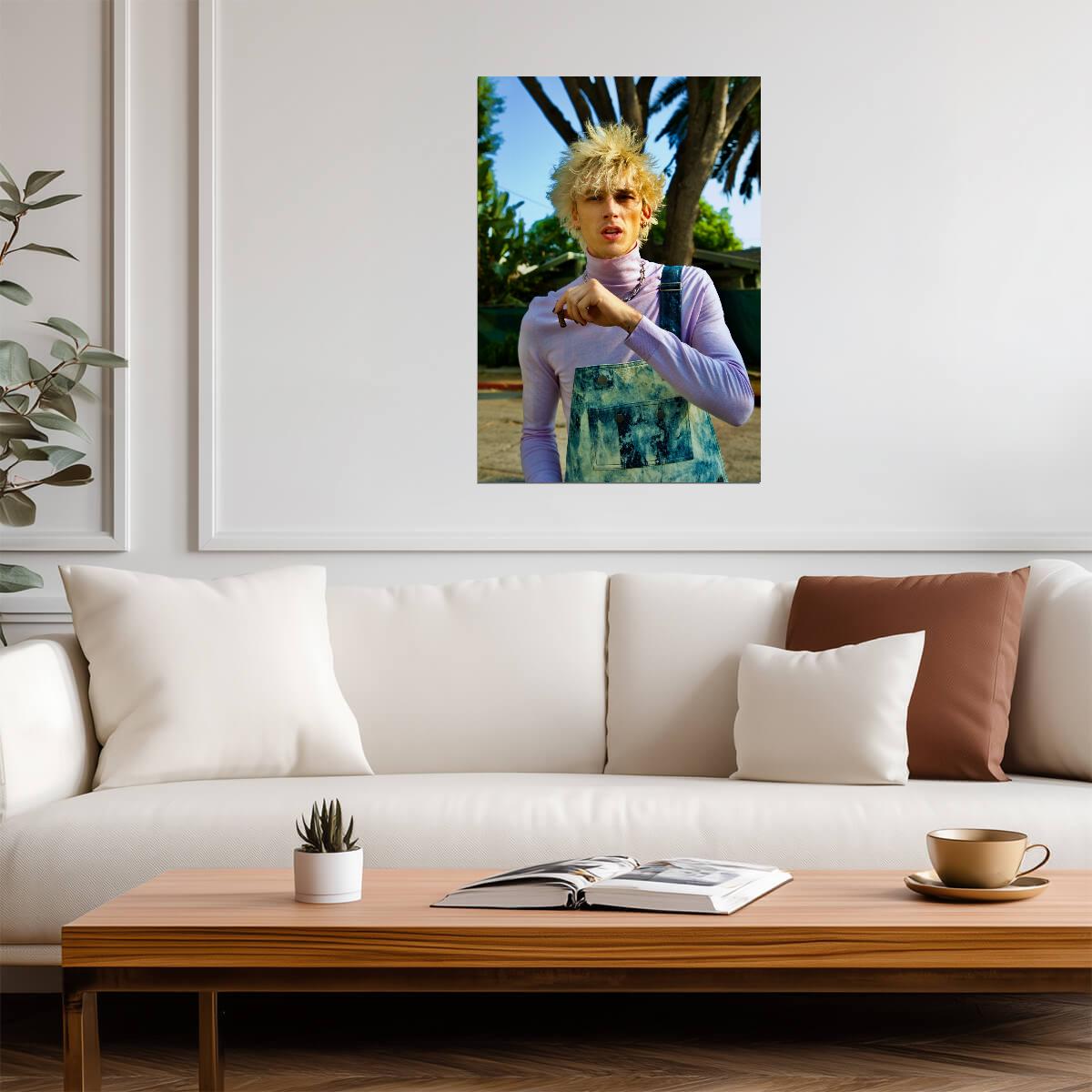 Machine Gun Kelly Purple Turtleneck | MGK Portrait Photo | Pop Punk Poster - Music Poster