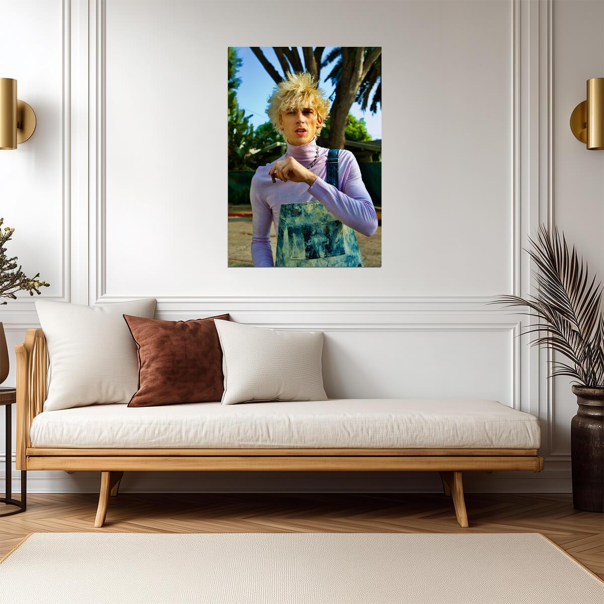 Machine Gun Kelly Purple Turtleneck | MGK Portrait Photo | Pop Punk Poster - Music Poster