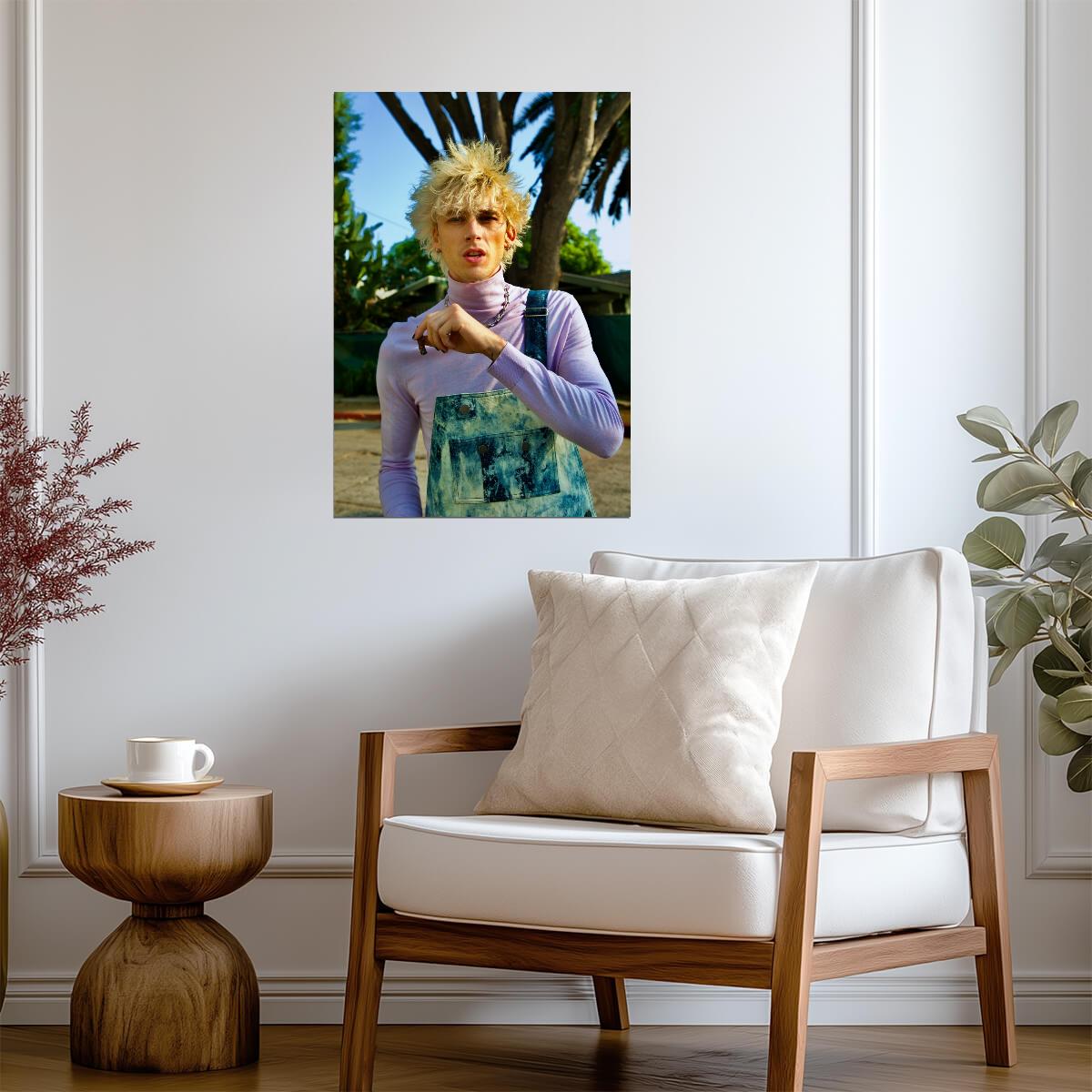 Machine Gun Kelly Purple Turtleneck | MGK Portrait Photo | Pop Punk Poster - Music Poster