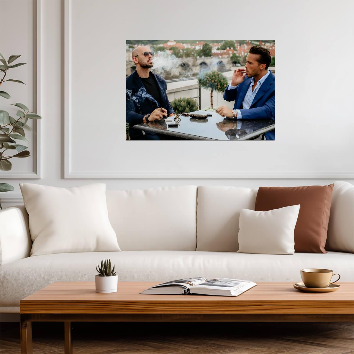 Andrew Tate & Tristan Tate Smoking Cigars | The Tate Brothers Poster | Modern Lifestyle Art - Celebrities Poster