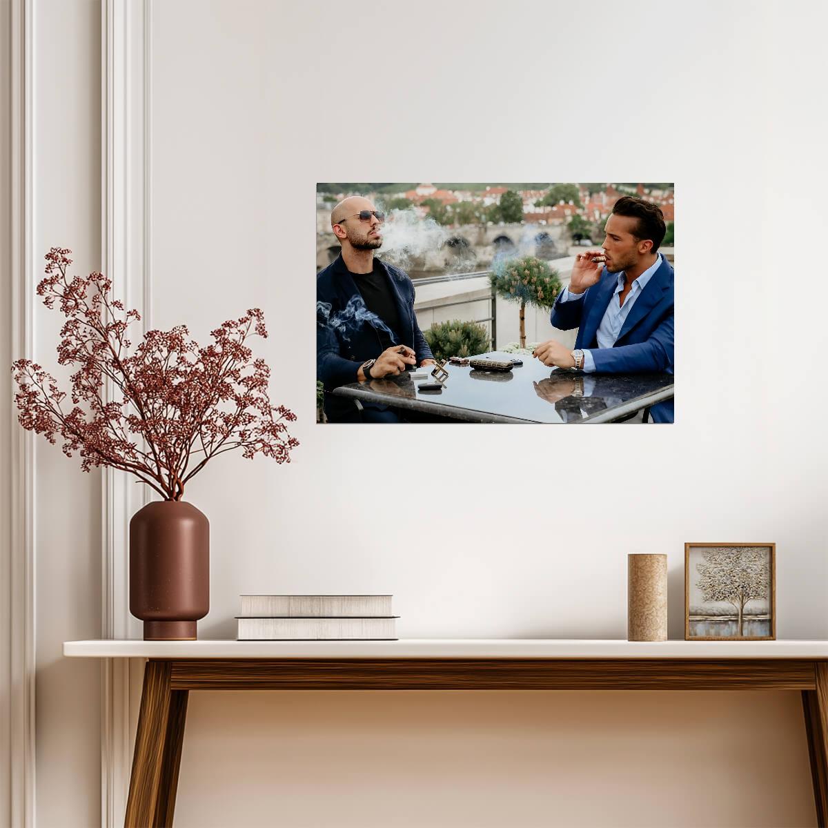 Andrew Tate & Tristan Tate Smoking Cigars | The Tate Brothers Poster | Modern Lifestyle Art - Celebrities Poster