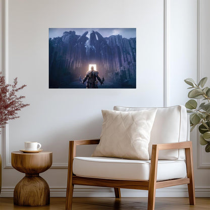 God of War Ragnarök Kratos Before Valhalla Gate | Norse Realm Poster | Adventure Game Scenery - Video Games Poster