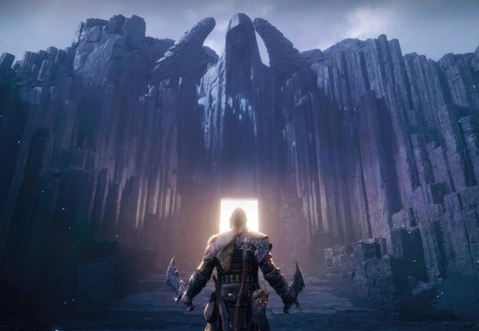 God of War Ragnarök Kratos Before Valhalla Gate | Norse Realm Poster | Adventure Game Scenery - Video Games Poster