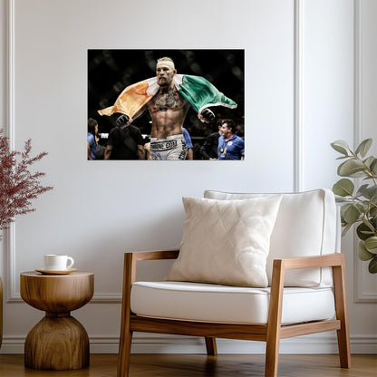 Conor McGregor Irish Flag Walkout | MMA Poster | UFC Notorious Fan Gift - Sports Poster