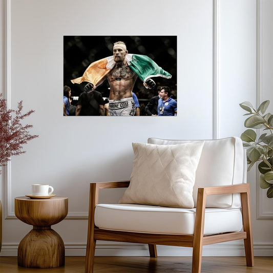 Conor McGregor Irish Flag Walkout | MMA Poster | UFC Notorious Fan Gift - Sports Poster