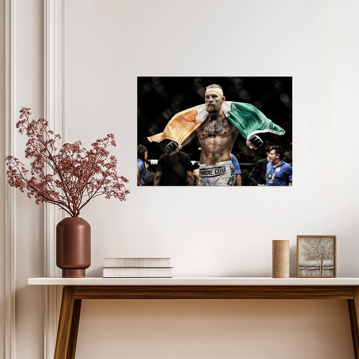 Conor McGregor Irish Flag Walkout | MMA Poster | UFC Notorious Fan Gift - Sports Poster
