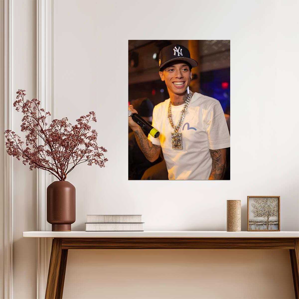 Central Cee Smiling Portrait | NY Cap Live Appearance Poster | Hip Hop Star Wall Art - Music Poster