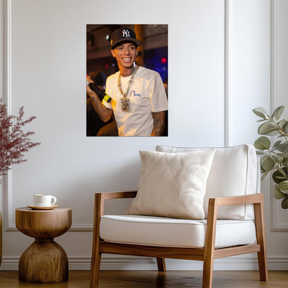 Central Cee Smiling Portrait | NY Cap Live Appearance Poster | Hip Hop Star Wall Art - Music Poster