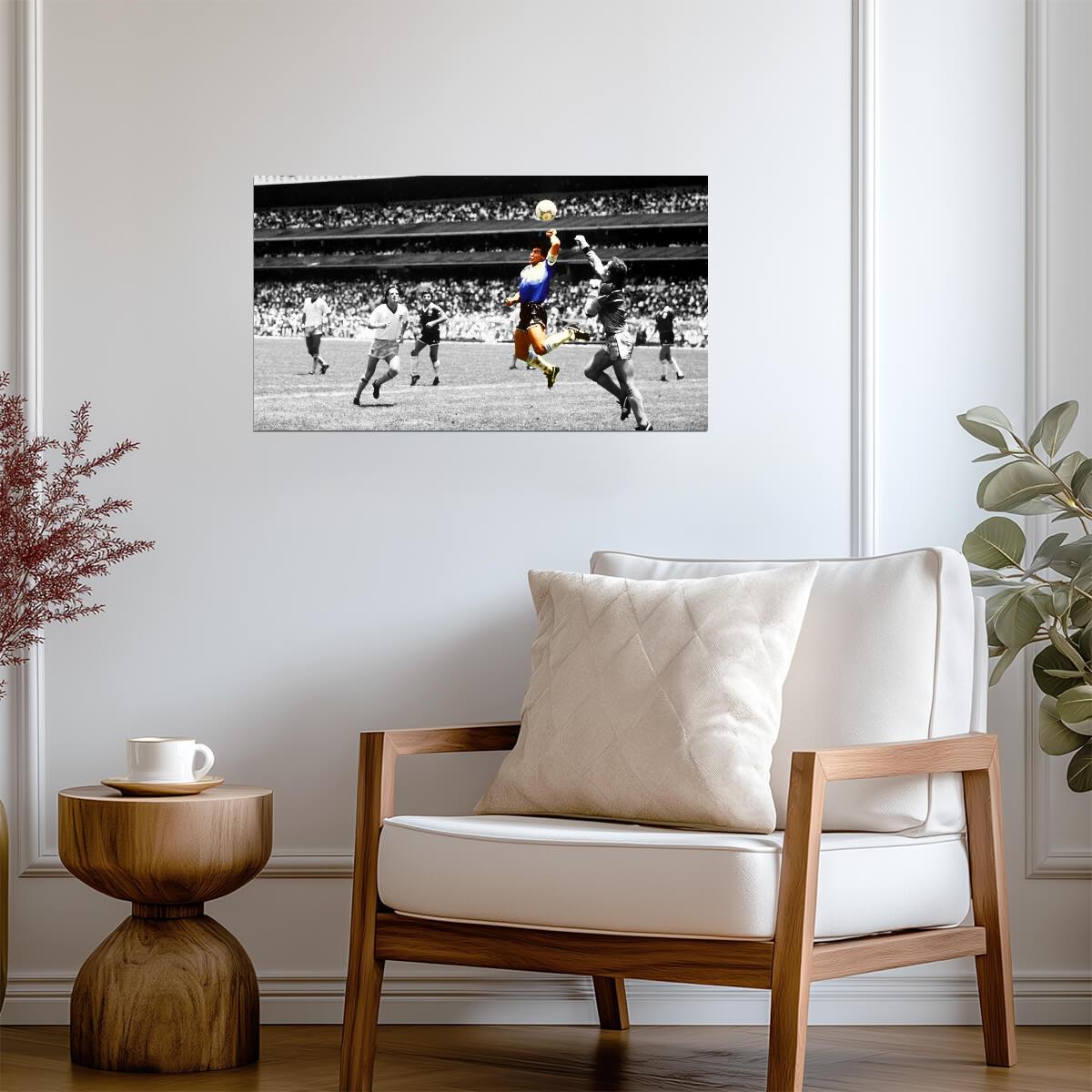 Diego Maradona The Hand of God | 1986 World Cup Soccer Poster | Argentina Football Legend Art - Sports Poster