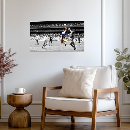 Diego Maradona The Hand of God | 1986 World Cup Soccer Poster | Argentina Football Legend Art - Sports Poster