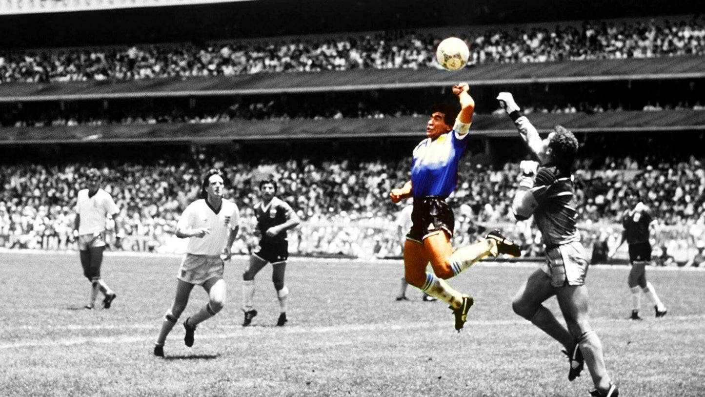 Diego Maradona The Hand of God | 1986 World Cup Soccer Poster | Argentina Football Legend Art - Sports Poster