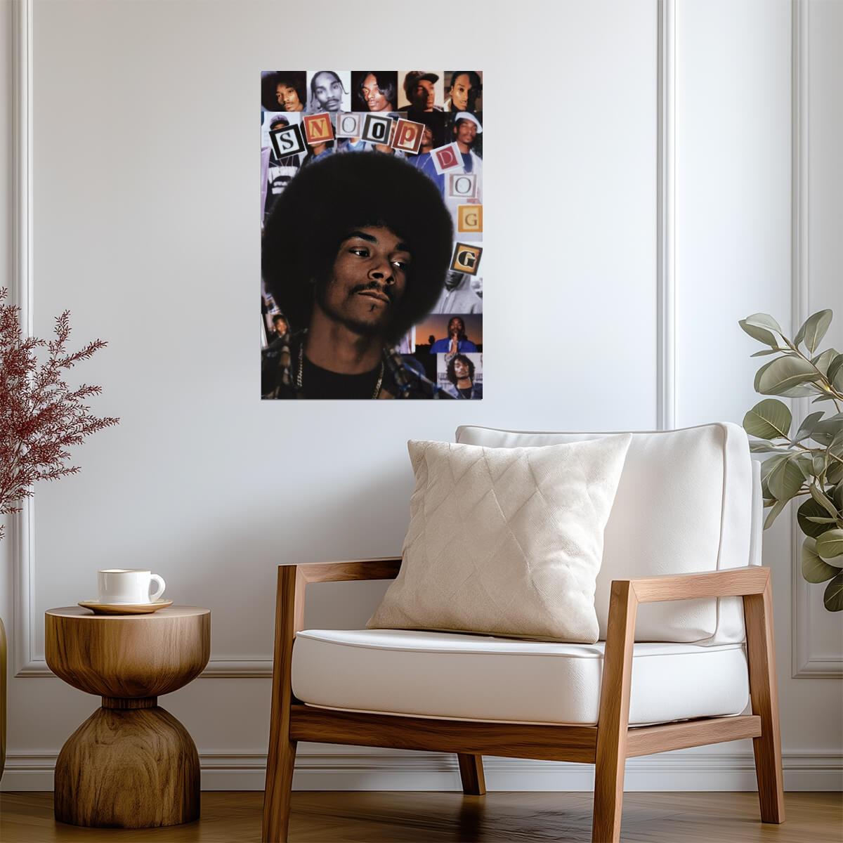 Snoop Dogg Retro Collage | 90s Afro Portrait | Hip Hop Legend Poster - Music Poster