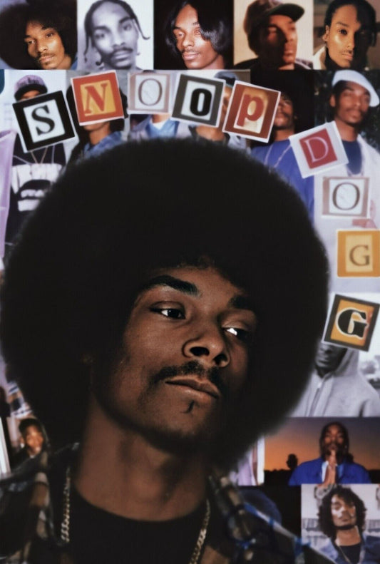 Snoop Dogg Retro Collage | 90s Afro Portrait | Hip Hop Legend Poster - Music Poster
