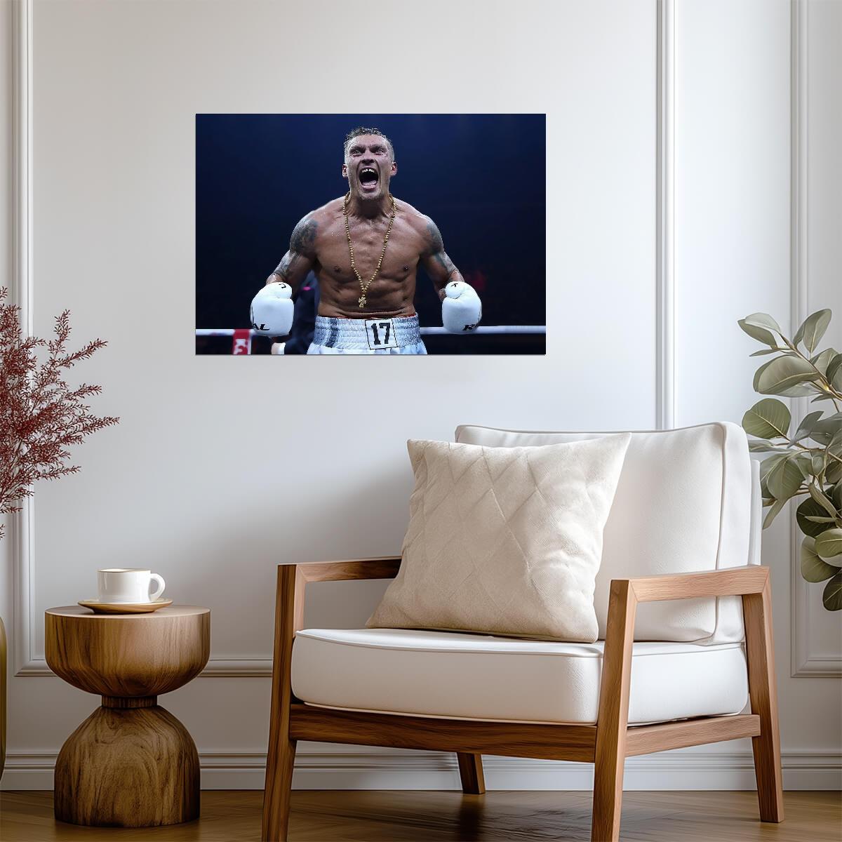 Oleksandr Usyk Celebration | Boxing Champion Poster | Combat Sports Art - Sports Poster