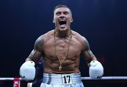 Oleksandr Usyk Celebration | Boxing Champion Poster | Combat Sports Art - Sports Poster
