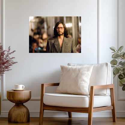 Jared Leto Portrait in Glasses | Modern Celebrity Wall Art | Music and Movie Star Poster - Music Poster