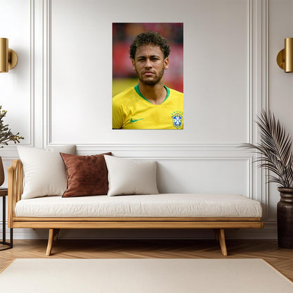 Neymar Jr Brazil National Team | Soccer Star Portrait | Football Legend Poster - Sports Poster