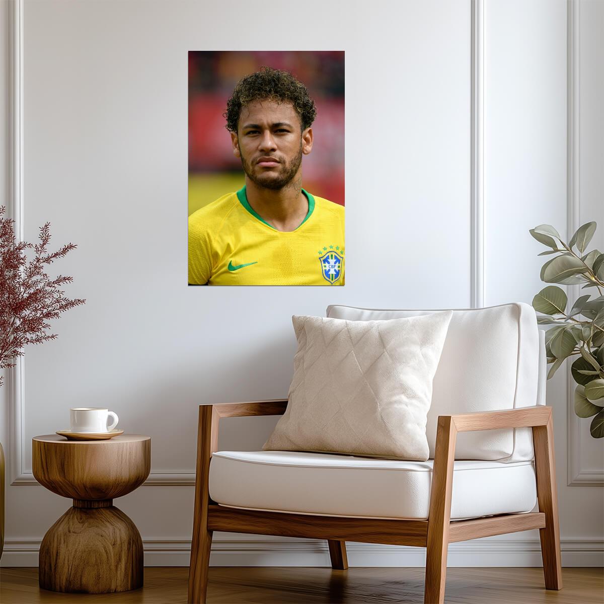 Neymar Jr Brazil National Team | Soccer Star Portrait | Football Legend Poster - Sports Poster