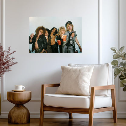 Guns N Roses Classic Lineup | Vintage 80s Rock Band Photo | Hard Rock Music Legend Poster - Music Poster