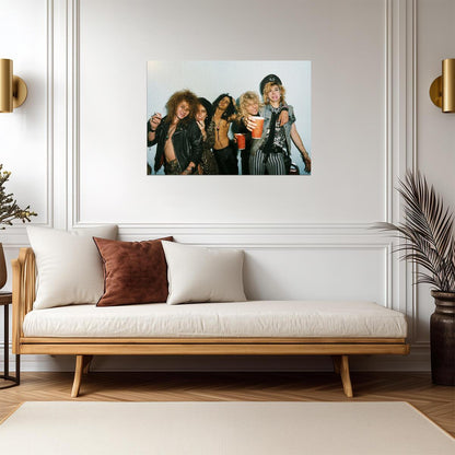Guns N Roses Classic Lineup | Vintage 80s Rock Band Photo | Hard Rock Music Legend Poster - Music Poster
