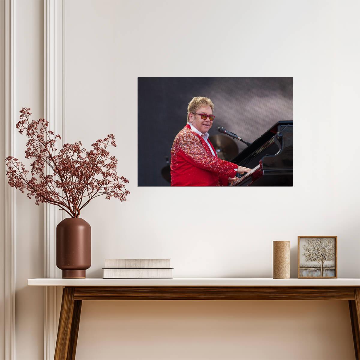 Elton John Live in Concert | Music Legend Performance Photo | Pop Rock Star Poster - Music Poster