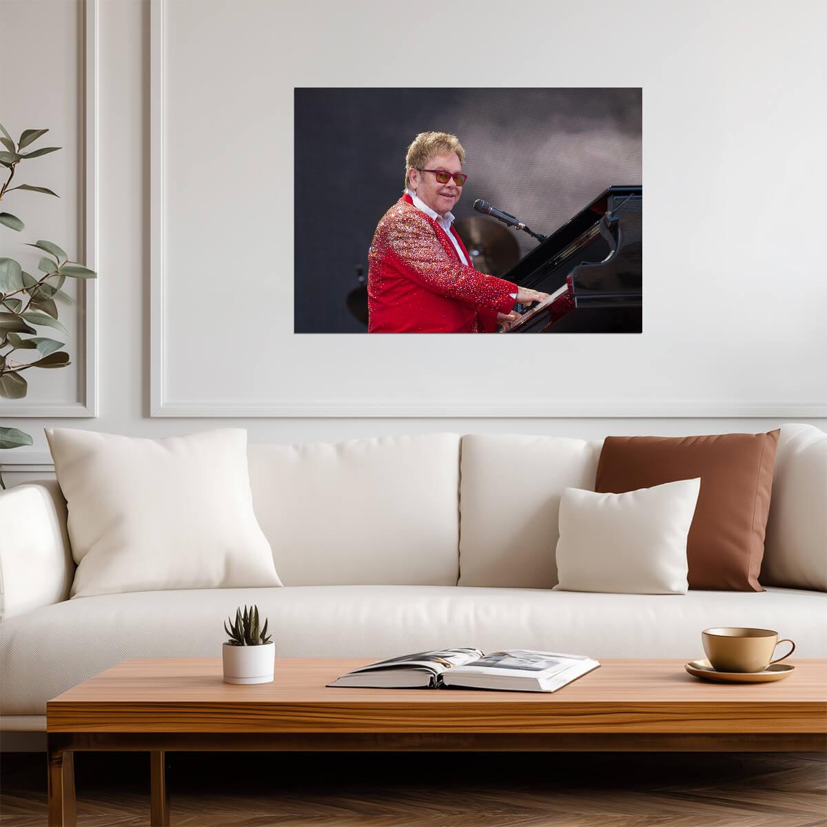 Elton John Live in Concert | Music Legend Performance Photo | Pop Rock Star Poster - Music Poster