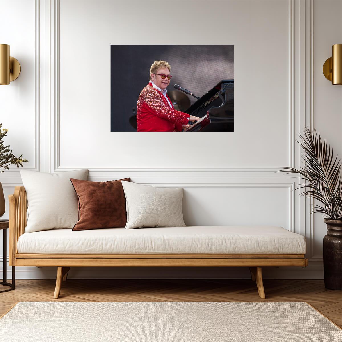 Elton John Live in Concert | Music Legend Performance Photo | Pop Rock Star Poster - Music Poster