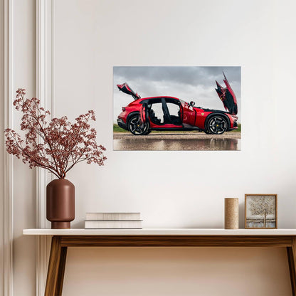 Ferrari Purosangue | Red Italian Super SUV Poster | Welcome Doors Open Display - Cars Poster