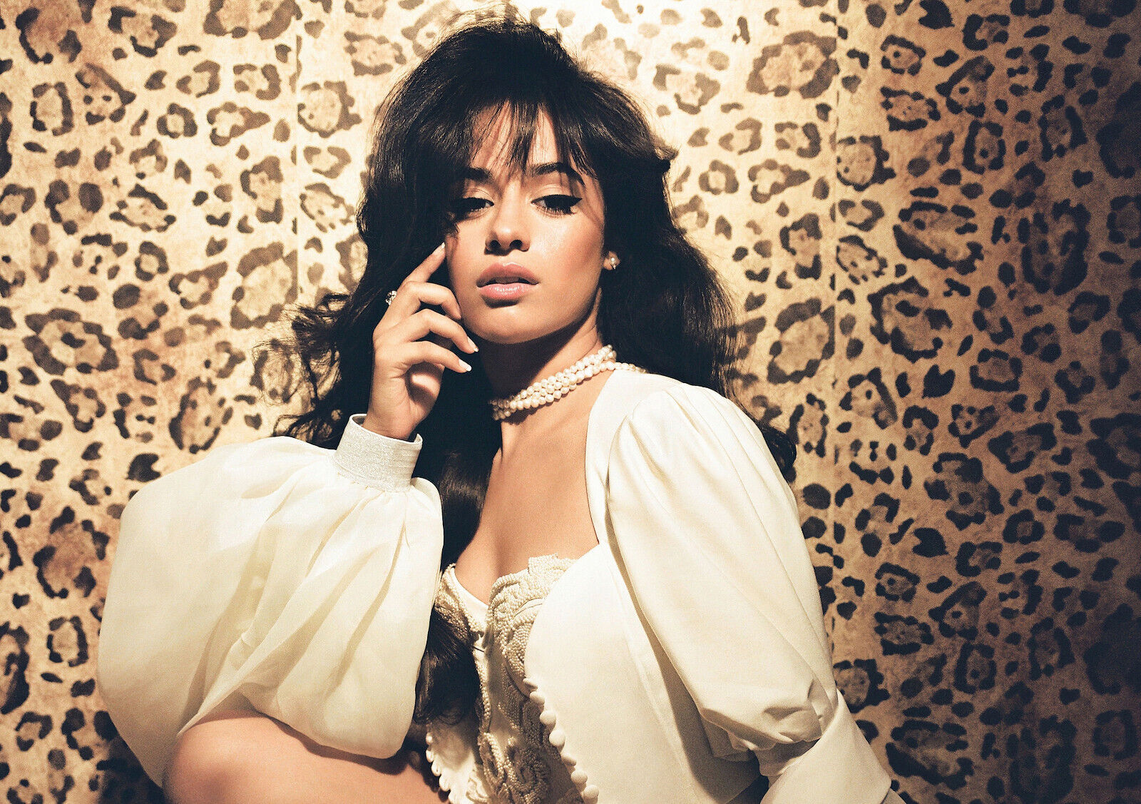 Camila Cabello Leopard Print Portrait | Pop Music Star Wall Art | Sexy Celebrity Photo Poster - Music Poster